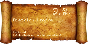 Dietrich Uzonka névjegykártya
